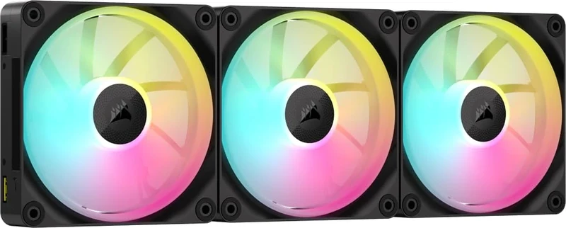 Corsair iCUE LINK LX120 RGB 120mm PWM Fans Triple Pack – Dual Light Loops – Includes iCUE LINK System Hub AirGuide Technology – Black