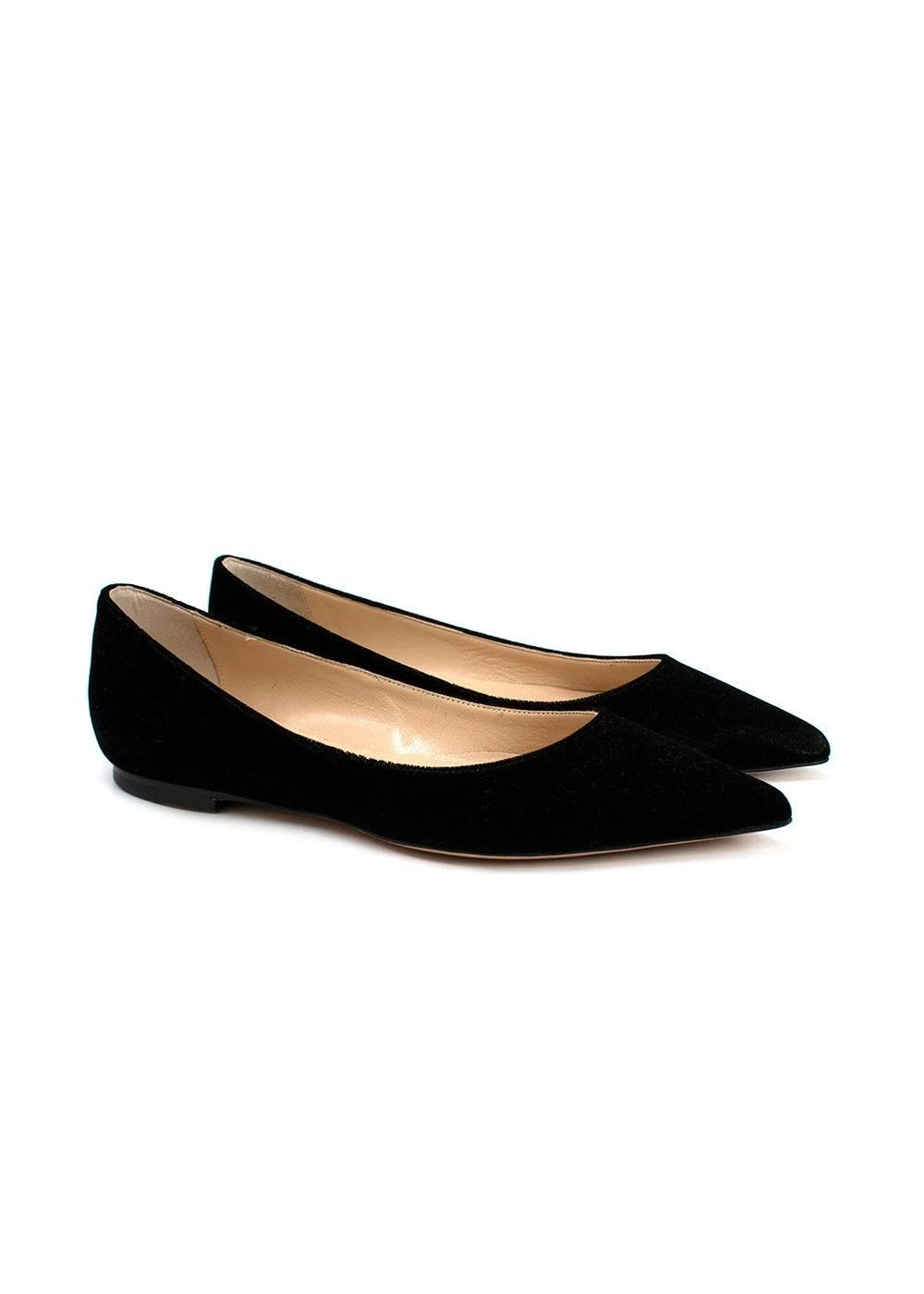 Jimmy Choo Pre-Loved Romy Flat Black Velvet Pointy Toe Flats