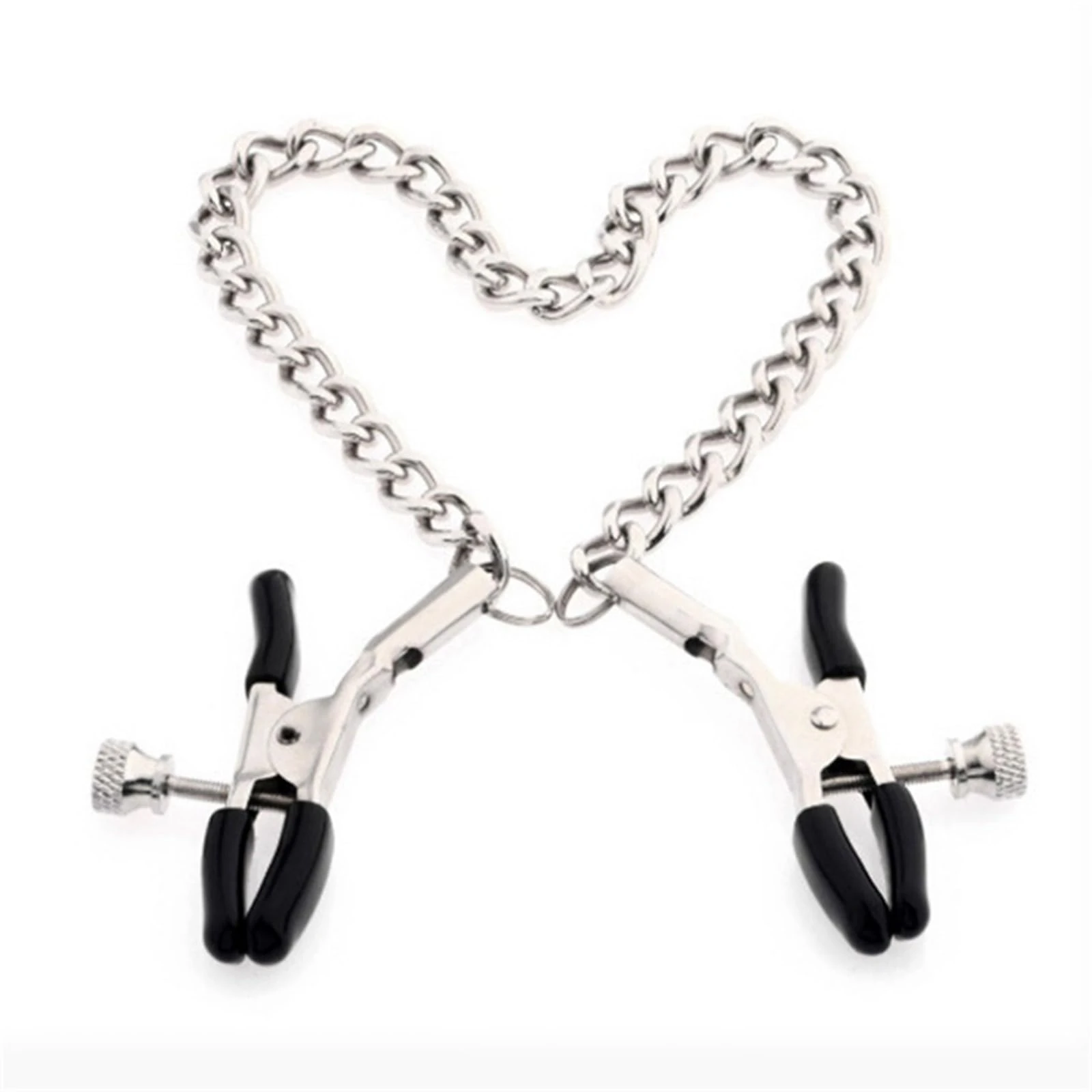 Nipple Clamps with Chain Necklace - 1Pcs Nipple Clasp for Women and Men Adjustable Pressure Breast Clamps Couple Flirting Toys Nipple Jewelry Non Piercing Nipple Clips Fashion Accessories BDSM