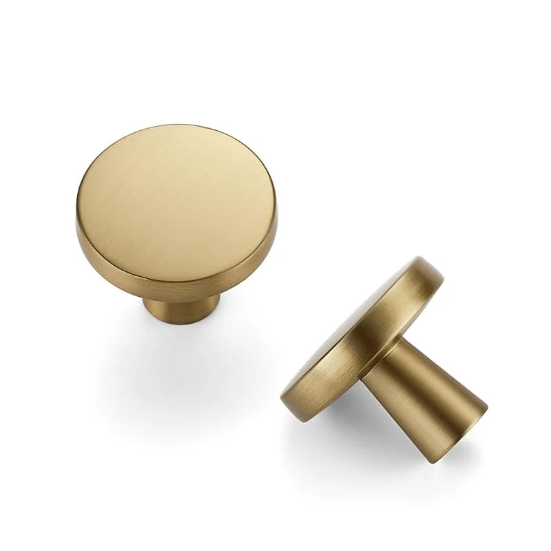 Joy Decor 30 Pack Cabinet Knobs - 1-1/4 Inch Solid Drawer Pulls in Champagne Bronze - Round Hardware for Dresser, Kitchen, Door - Simple Handles