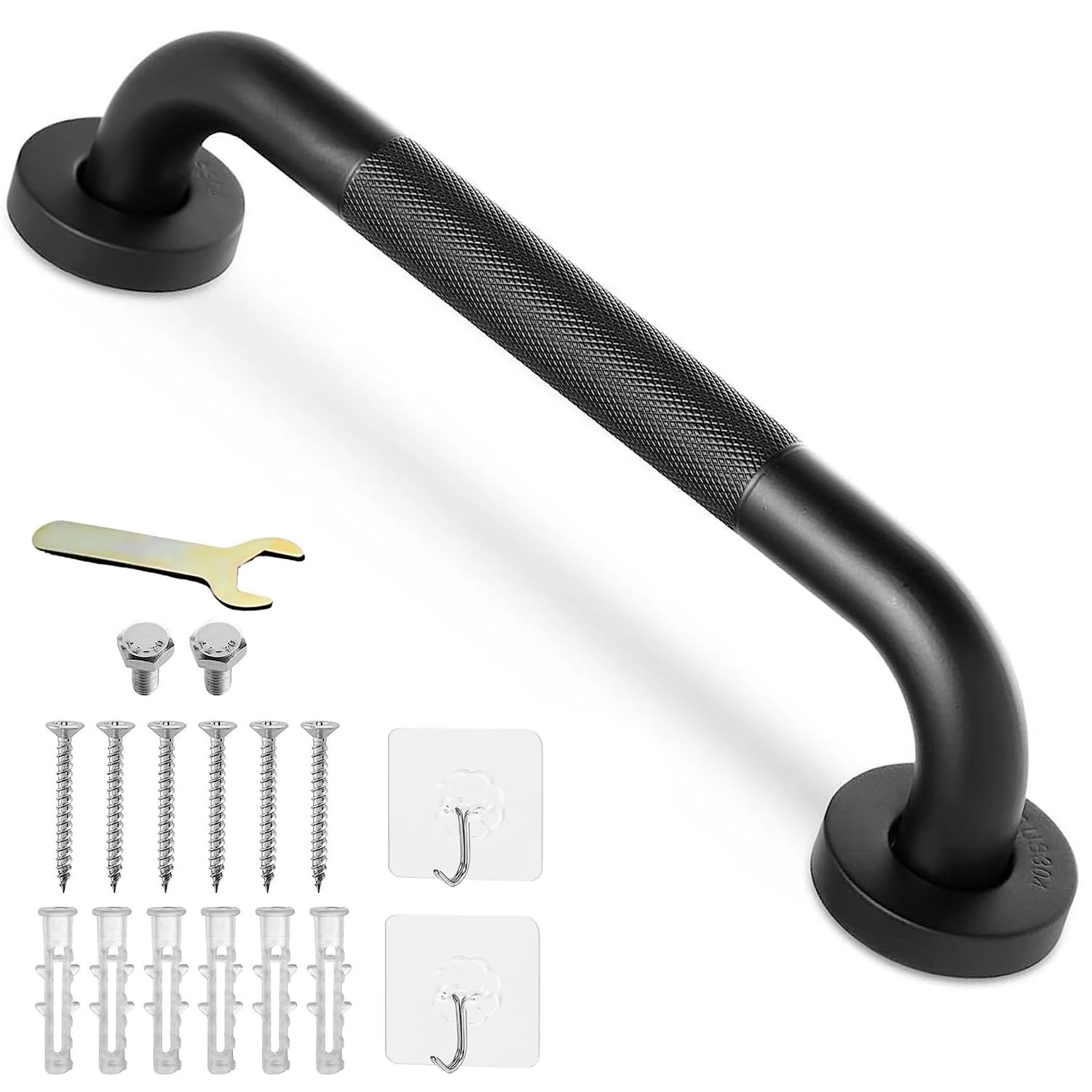 400mm 16inch Grab Bar Rail, Non-Slip Bathroom Chrome Grab Rail, 304 Stainless Steel Disability Auxiliary Handle, Safety Handle for Kitchen Bedroom Bathtub, Shower, Steps, Indoor/Outdoor