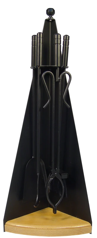 IMEX EL ZORRO 12019N - 4 Piece Pyramid Fireplace Set (Black)