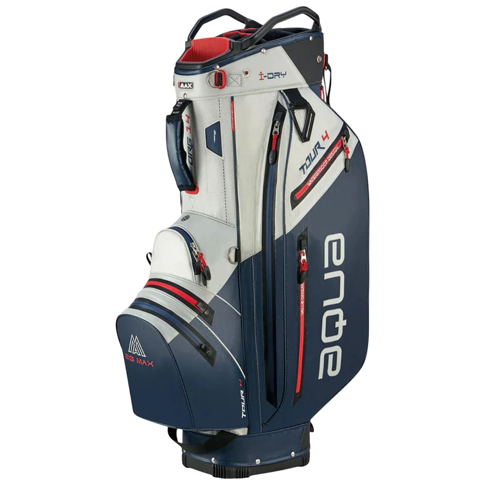 Big Max Aqua Tour 4 Cart Bag (Off White/Navy/Red)