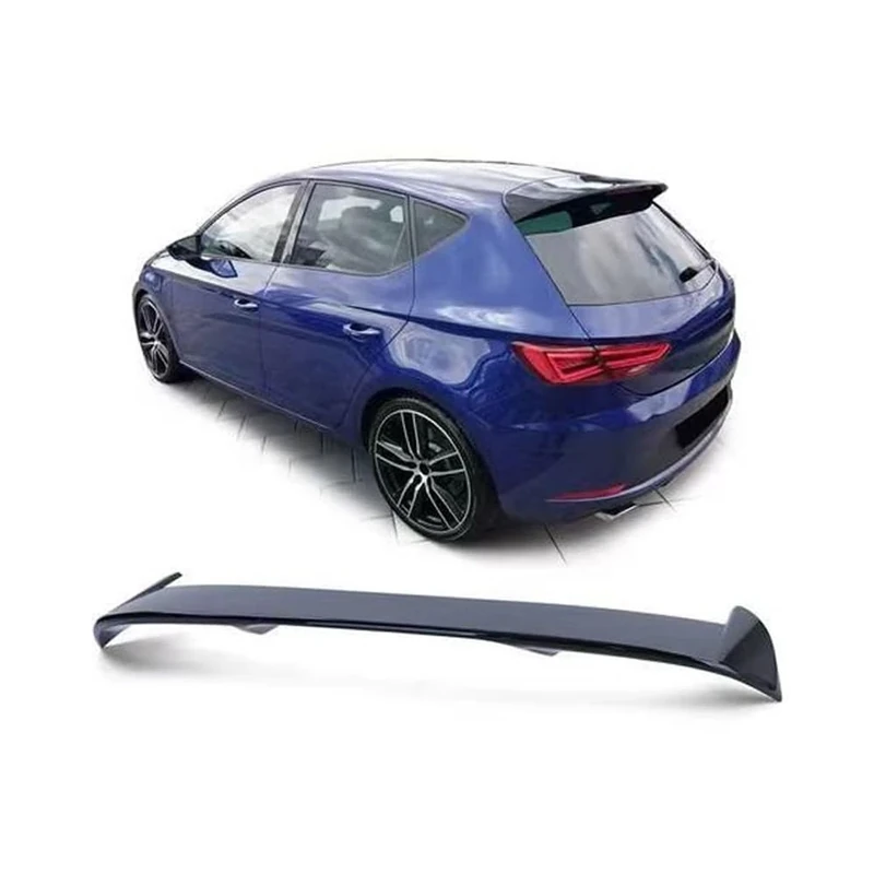 AutoStyle Roof spoiler compatible with Seat Leon 5F 5-doors 2013-2020 (ABS Glossy Black)