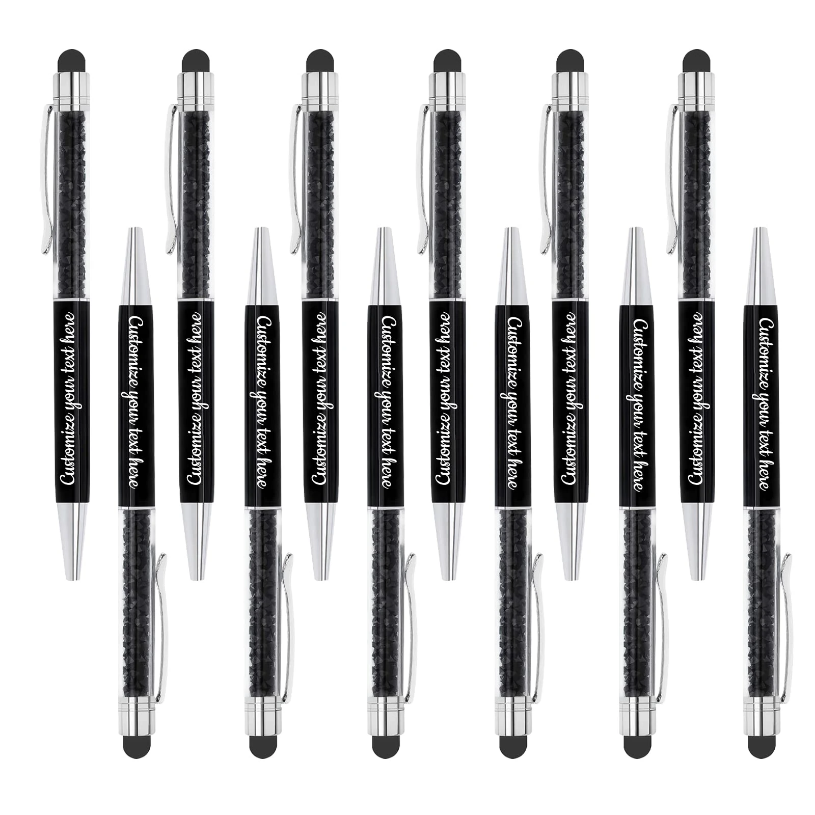LINMQIU Up to 300 Ballpoint Pens, Engraved Text Metal Ballpoint Pens with Black Ink, Soft Touch, Personalized Pens with Engraved Gift Names, Suitable for Graduation, Office, School - 252PC