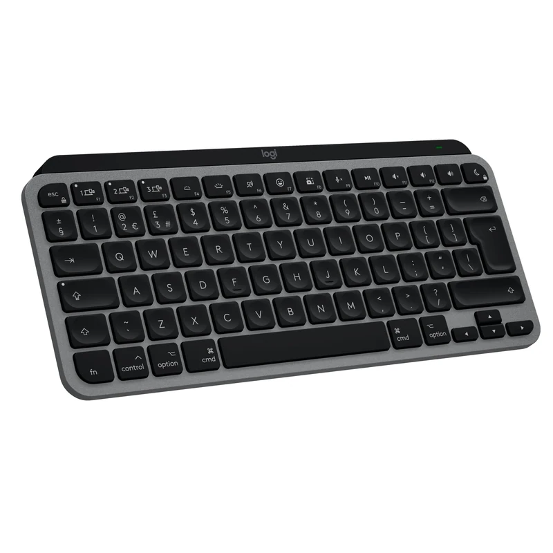 Logitech MX Keys Mini for Mac Minimalist Wireless Keyboard for MacBook Pro,Macbook Air,iMac,iPad, Compact, Bluetooth, Backlit Keys, USB-C, Fast, fluid Typing, QWERTY UK English Layout - Grey