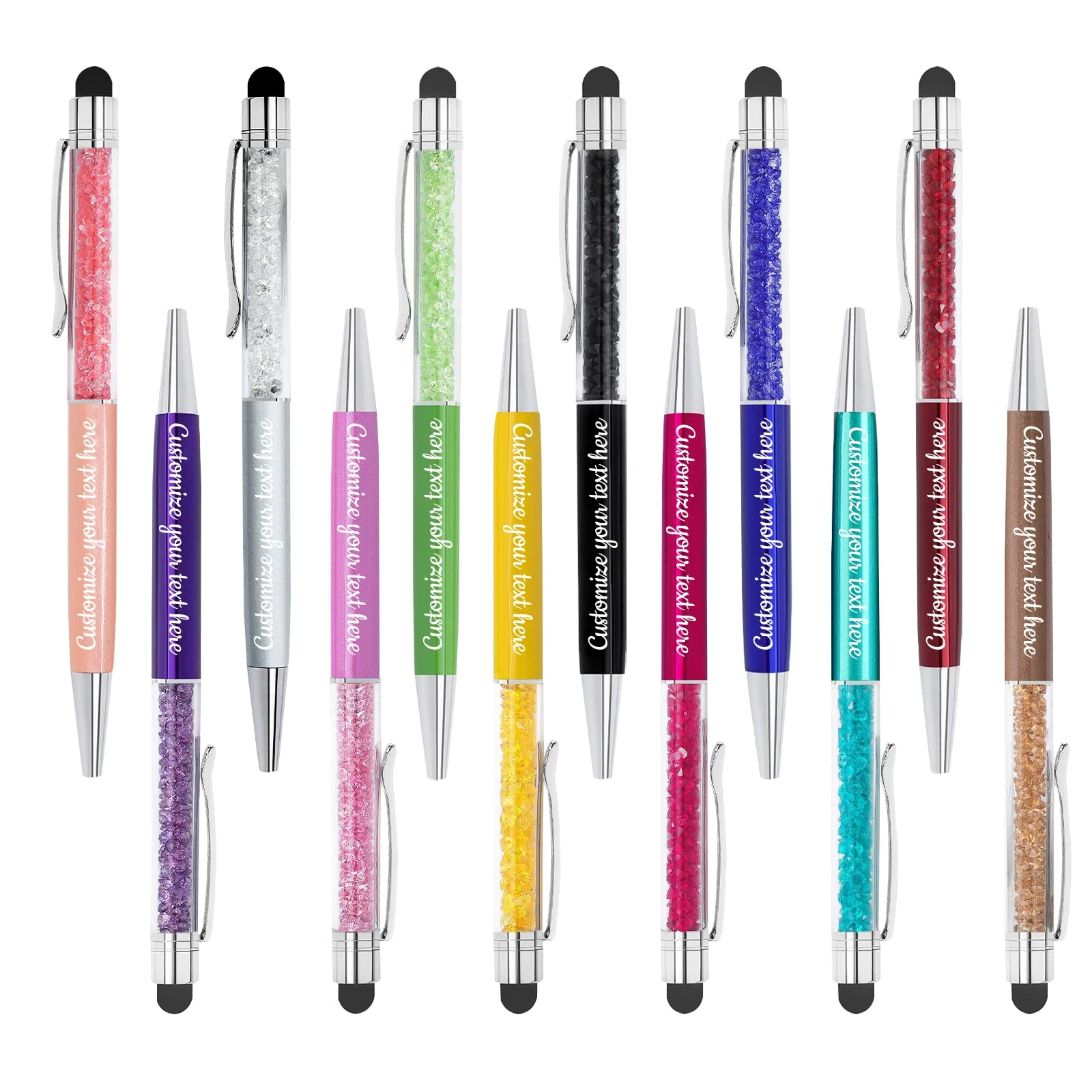 LINMQIU Up to 300 Ballpoint Pens, Personalized Ballpoint Pen with Name for Ladies, Couples, Graduation, Valentine's Day Gifts, Soft Touch Metal, Enter Name, Logo or Message, Black Ink - 252PC