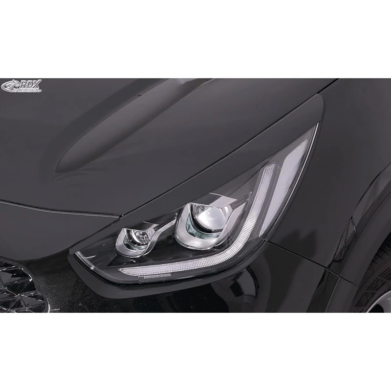 RDX Racedesign Head light spoilers compatible with Kia Niro, e-Niro & Niro Plus (only with LED headlights) 2016-2022 (ABS) - Image 1