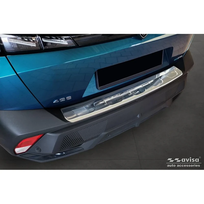 Avisa Stainless Steel Rear bumper protector compatible with Peugeot 408 II Fastback 2023-