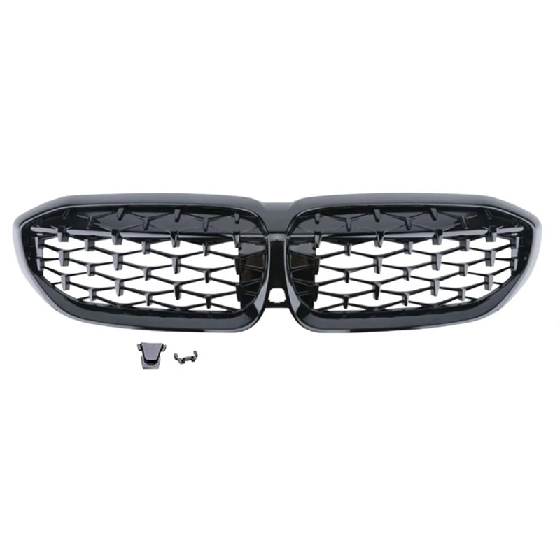 AutoStyle Full Gloss Black 'Diamond Type' Grill compatible with BMW 3-Series G20/G21 2019- excl. LCI - Image 1