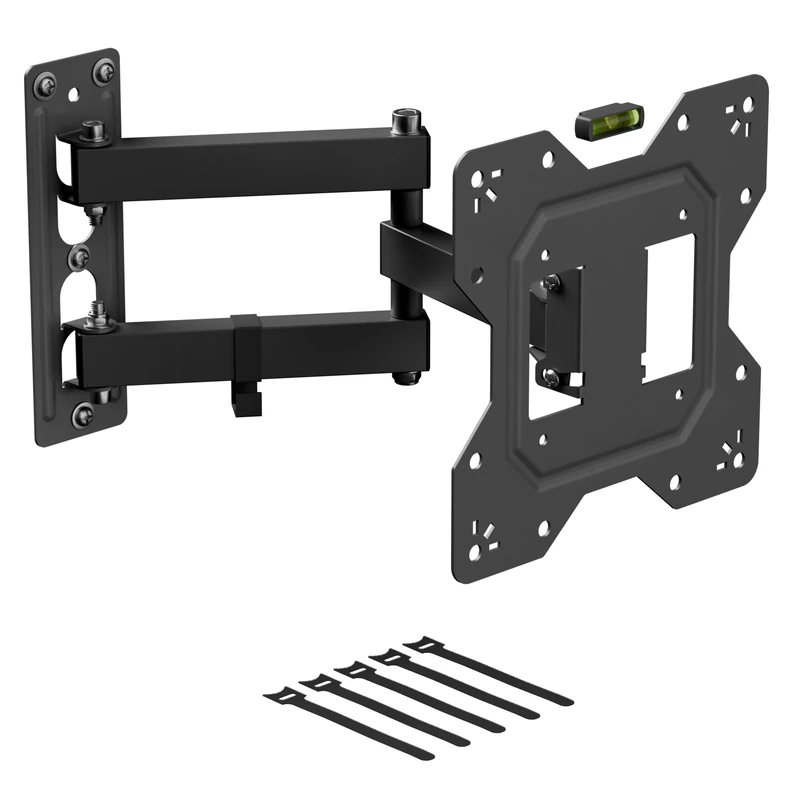D-Line TV Wall Bracket for 23-50 Inch TVs, Tilt, Turn and Extend TV Wall Bracket with Spirit Level, Full Motion TV Mount - VESA 100x100mm - 200x200mm, Holds up to 30kg