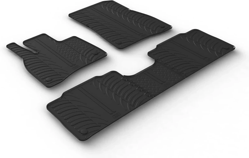 Gledring Set of Rubber Mats Compatible with Mercedes EQS (V297) Saloon 2021- (T Profile 5-Piece + Mounting Clips)