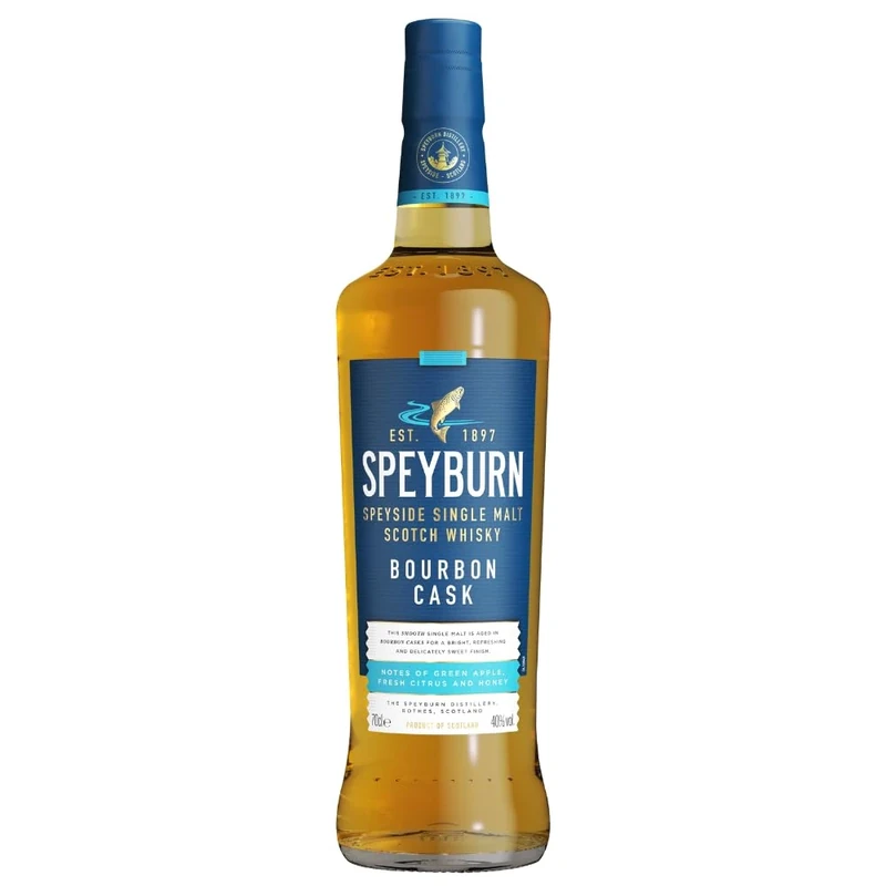 Speyburn Bourbon Cask Single Malt Scotch Whisky, 40% ABV, 70cl, Speside Aged in Ex-Bourbon Casks, Bright, Refreshing & Delicately Sweet, Award-Winning with Notes of Honey, Vanilla & Citrus