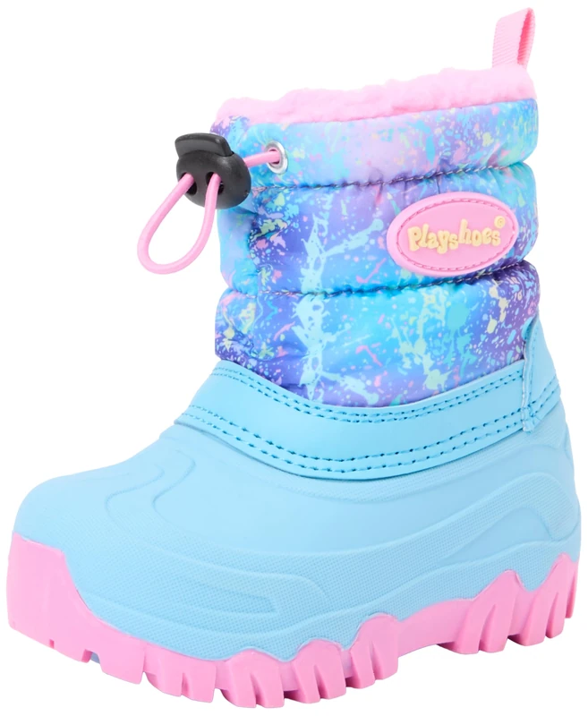 Playshoes Winter Bootie Rainbow Unisex Children's Snow Boots, turquoise rainbow, 11/12 UK Child