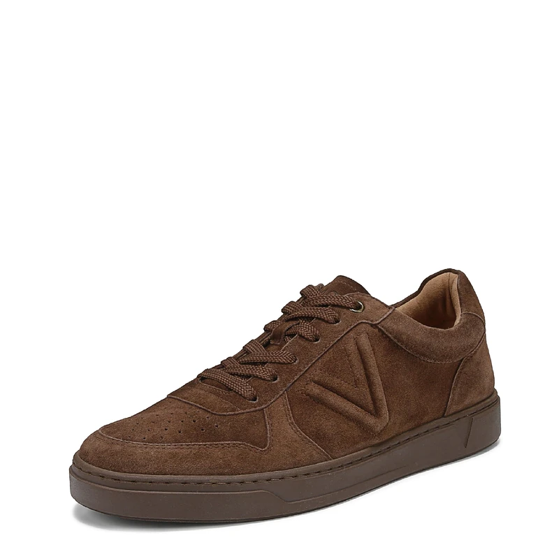 Vionic Men's Lucas Court Oxford, Dark Brown Waxed Suede, 7 UK