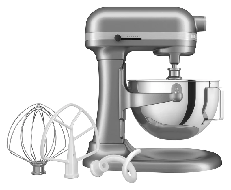 KitchenAid 375 W Heavy Duty Stand Mixer 5.2 Litre, Contour Silver, 11 Speed, Planetary Cake Mixer with Bowl Lift, Soft Start, Size: 419 x 287 x 372 mm - Includes Beater, Whisk, & Dough Hook, HW782