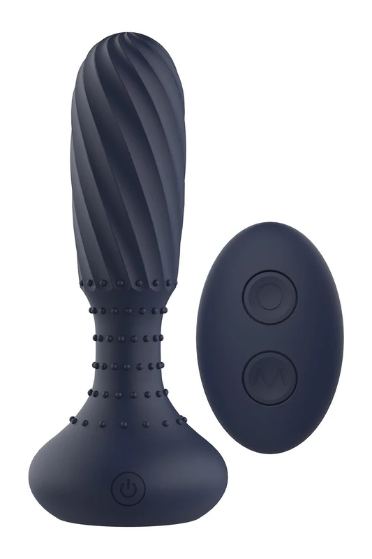 Dream Toys Startroopers Titan Vibrating Vibe with Remote Anal Plug Blue 14.2 cm - Image 1