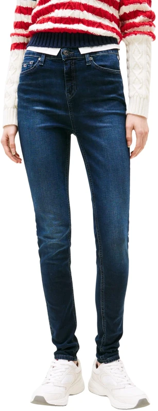 Tommy Jeans Women Nora MD SKN CH1269 DW0DW21393, Denim (Denim Dark), 28W / 32L