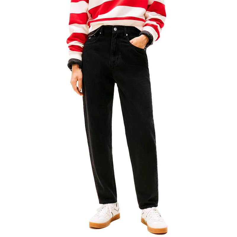 Tommy Jeans Women MOM Jean UHR TPR AI4185 DW0DW21389, Denim (Denim Black), 28W / 32L