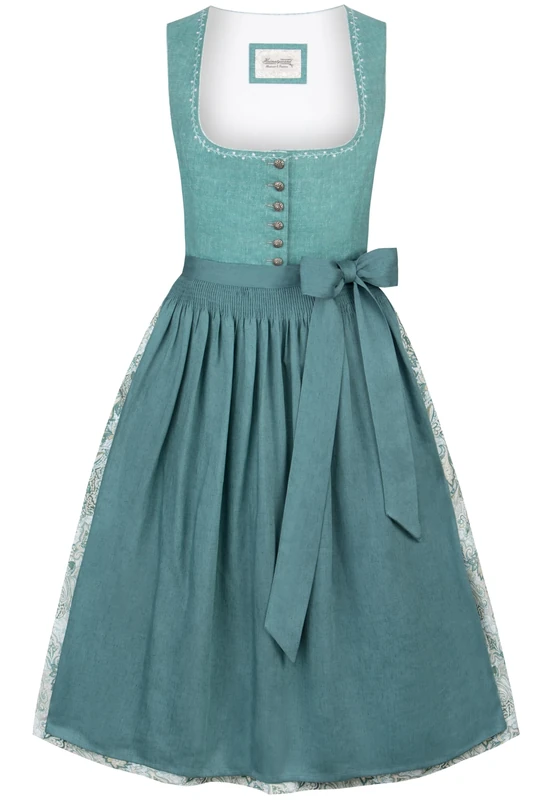 Heimatgwand Women's Michelle Midi Dirndl, Petrol, 10