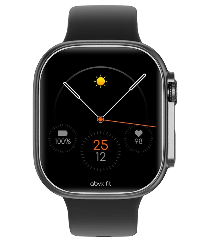 Abyx Fit Touch 5 - 1.75 Inch AMOLED Touch Screen Smart Watch with Phone Function, Health Monitoring (Blood Pressure, Heart Rate, Sleep, SpO2) and Sport, IP68 Waterproof