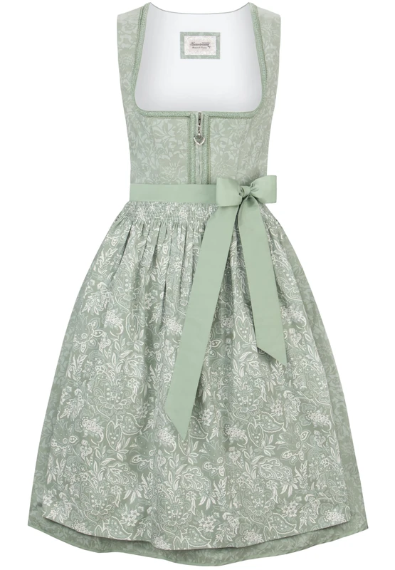 Heimatgwand Women's Karoline Midi Dirndl, Green (sage), 12