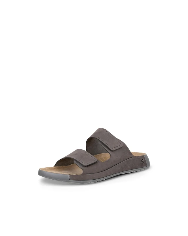 ECCO Men's Cozmo Two Band Slide Sandal, Steel, 7/7. 5 UK