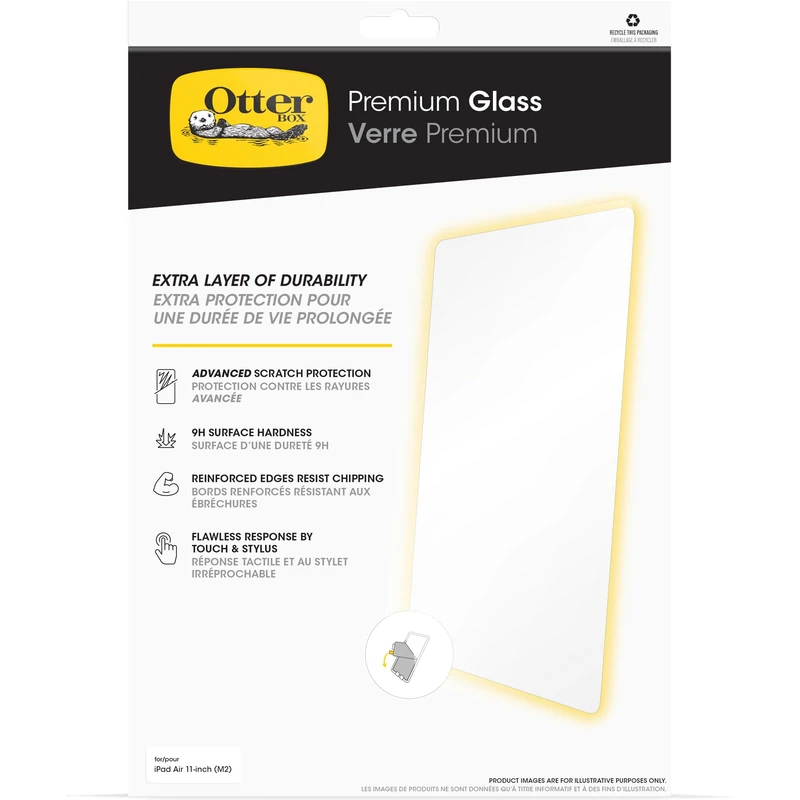 OtterBox Premium Glass Screen Protector for iPad Air 11-Inch (2024 M2, 2025 M3, 2026 M4), Tempered Glass, advanced Scratch Protection, No Retail Packaging