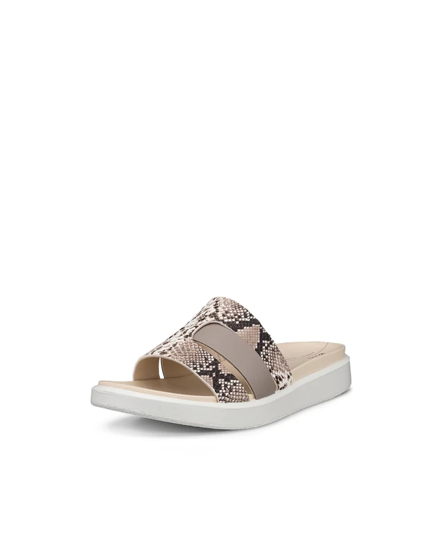 ECCO Women's Flowt Oasis Slide Sandal, Moonrock/Python, 8-8.5