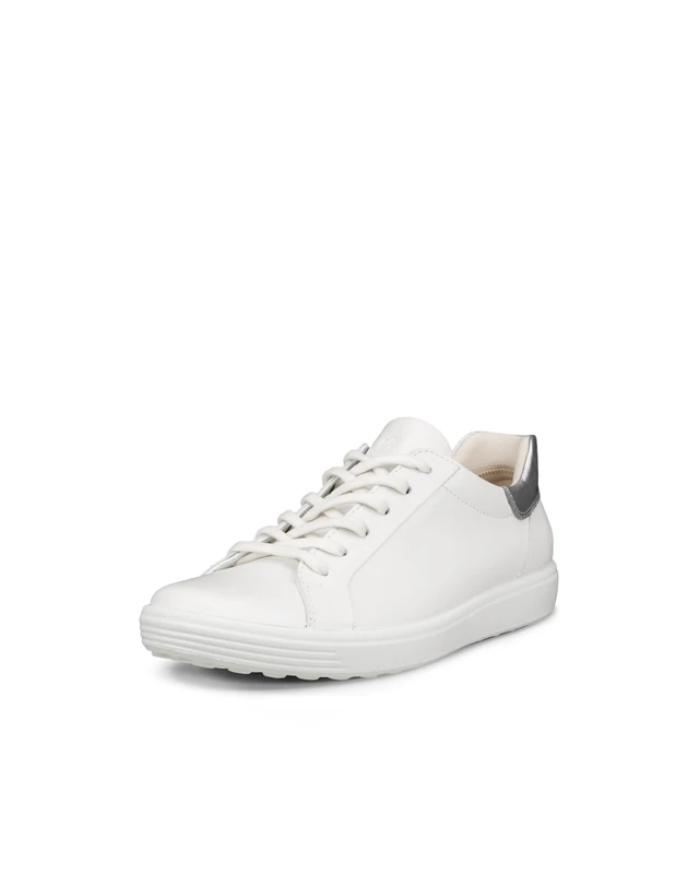 ECCO Soft 7 Easy Slip On White Leather Womens Trainers 470843-61144 - Image 1