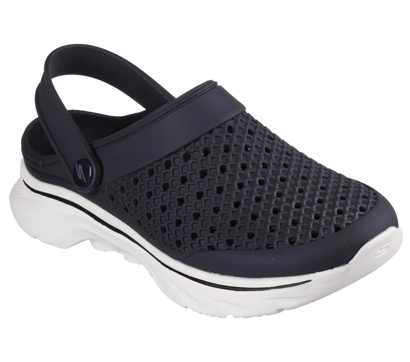 Skechers Women's Foamies Go Walk 7-Joyous Clog, Black/White, 9