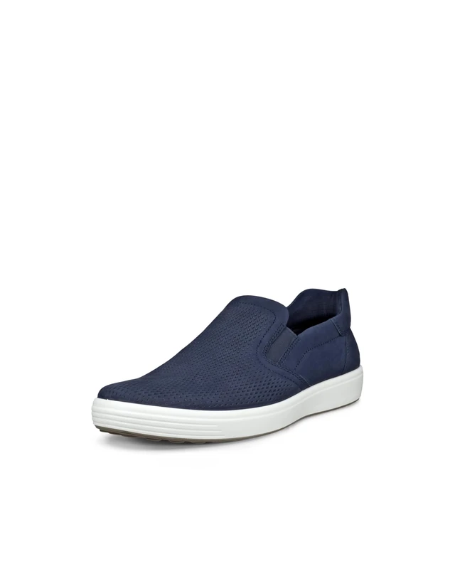 ECCO Men's Soft 7 Easy Slip on Sneaker, Marine, 6-6.5