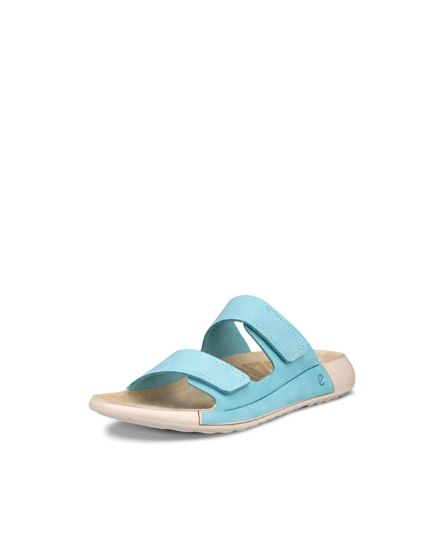 ECCO Women's Cozmo Two Band Slide Sandal, Aquatic Nubuck, 4/4.5 UK
