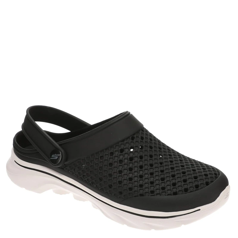 Skechers Women's Foamies Go Walk 7-Joyous Clog, Black/White, 10