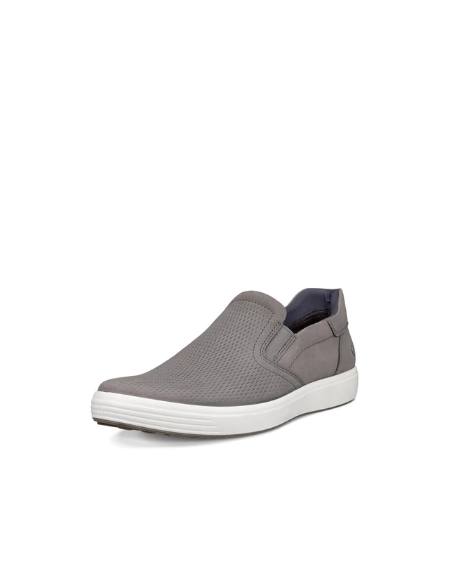ECCO Men's Soft 7 Easy Slip on Sneaker, Steel, 11-11.5