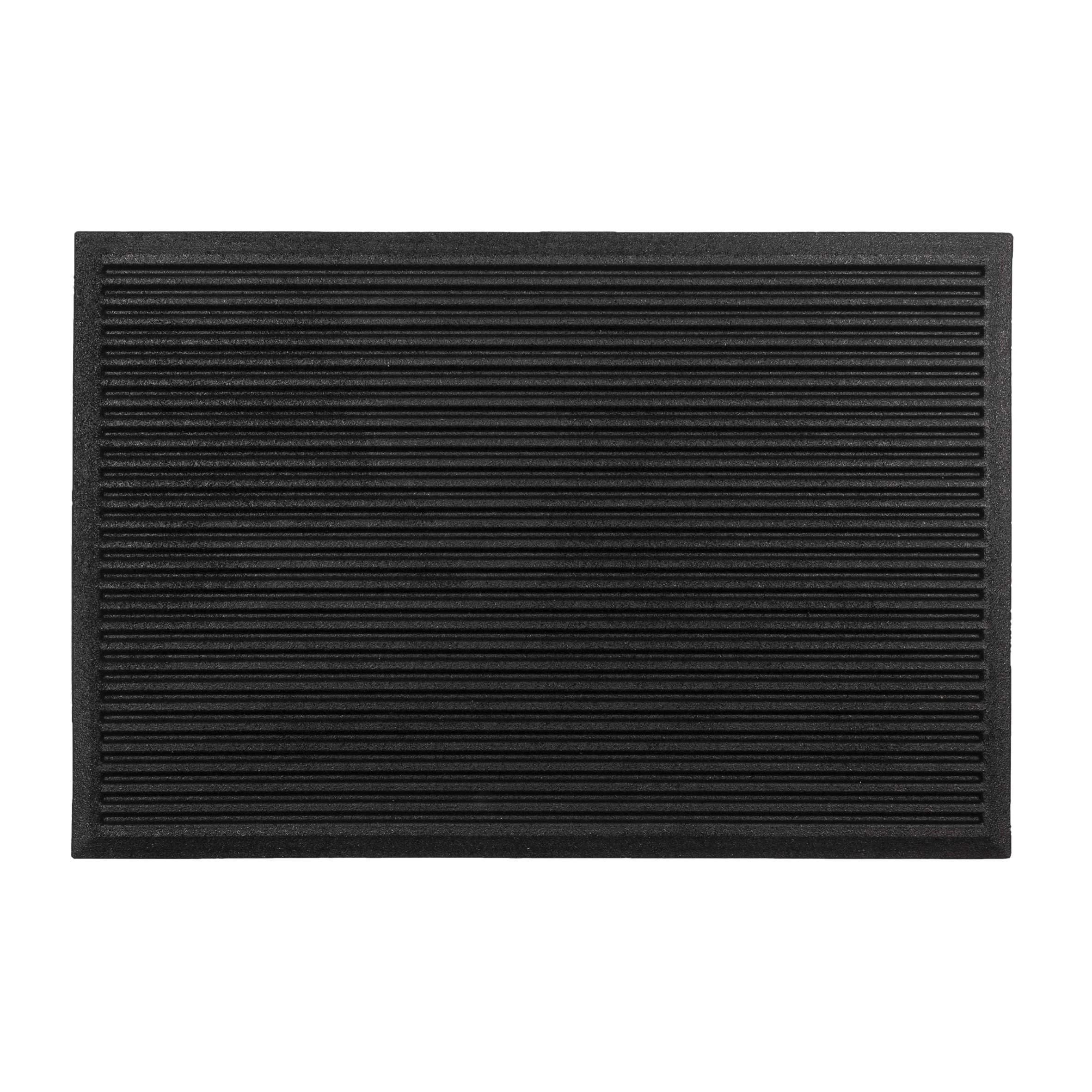 Ribbed Harmony Outdoor Mat, Front Door Outside Boot Scraper Mat, Heavy Duty Recycled Rubber Matt with Scraping Stripes, Anti Fatigue Dirt Scraper Playground Garden Matting (75x45cm, Medium)