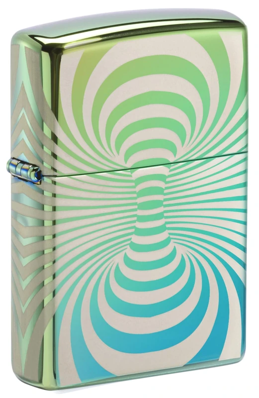 Zippo Windproof Lighter, Tornado Pattern Design – High Polished Teal, Laser 360° – Refillable, Reusable, Windproof Design – Comes in Gift Box – Made in USA