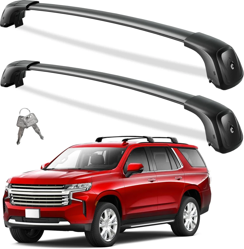 Wonderdriver Heavy Duty 330lb Roof Rack Cross Bars Compatible with Chevy Suburban & Tahoe 2021 2022 2023 2024 2025 GMC Yukon XL, Cadillac Escalade ESV Lockable Aluminum Crossbar Carrier Luggage