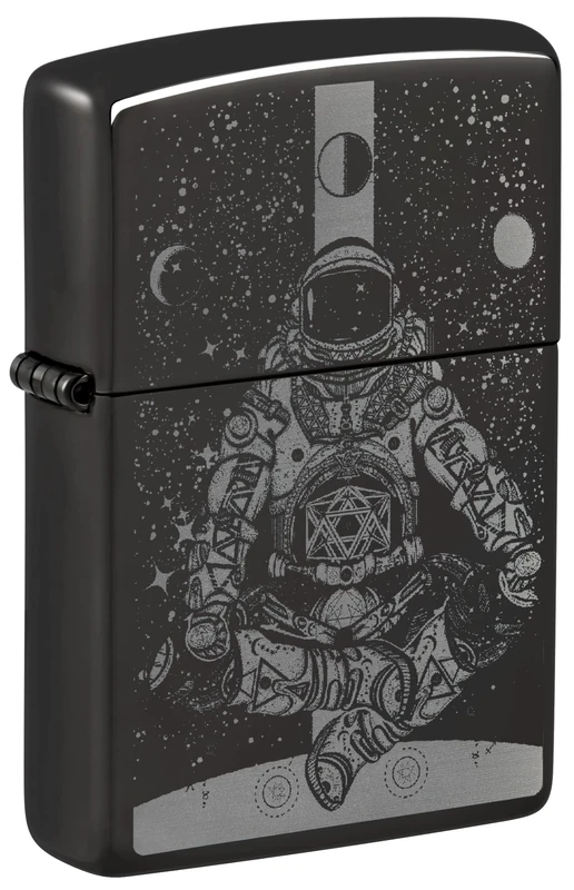 Zippo Astronaut in Space Storm Lighter Photographic Print Refillable, Windproof Design, Gift Box, Made in USA, Black with Optimal Gloss