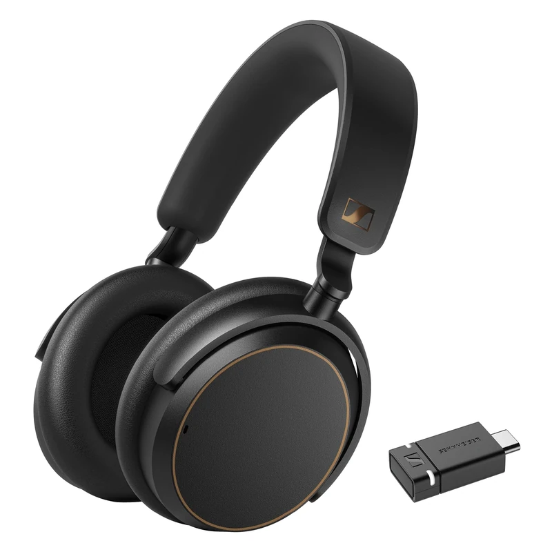 Sennheiser ACCENTUM Wireless Special Edition - ACCENTUM headphones and BTD 600 Bluetooth Dongle - 50-Hour Battery Playtime, Hybrid ANC, Dongle with USB-A/USB-C Adapter - Black/Copper