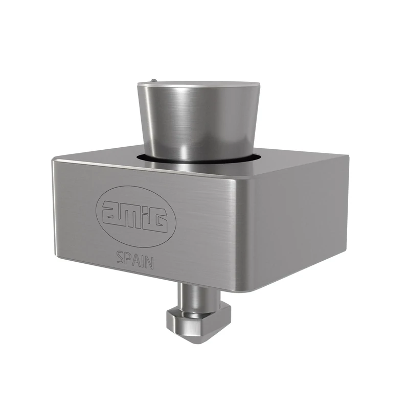 Amig - Square Lock for Rolling Doors | for Swing Doors | Solid Brass and Chrome Gloss | Stainless Steel Shank and 3 Point Keys | Includes Screws