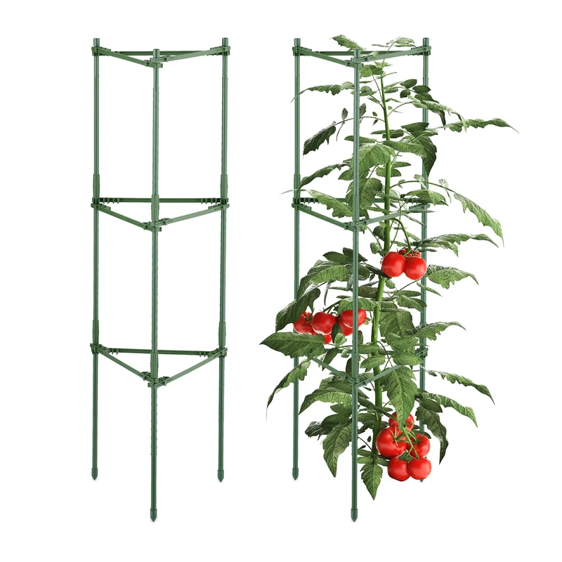Relaxdays 2X Garden Trellis - Metal Tomato Climbing Supports
