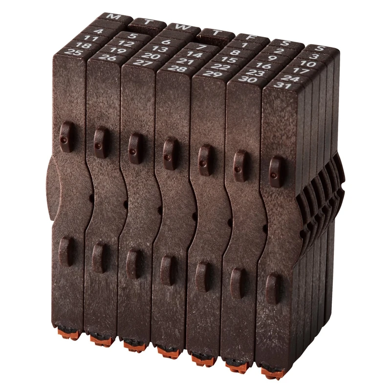 Artline Calendar Stamp (24 x 48 mm) – 38 Individual Digit/Letter Stamps for Notebooks, Journals & Planners, Includes 7 Days, 31 Dates & 2 Blank Pieces - Genuine Artline Perpetual Calendar