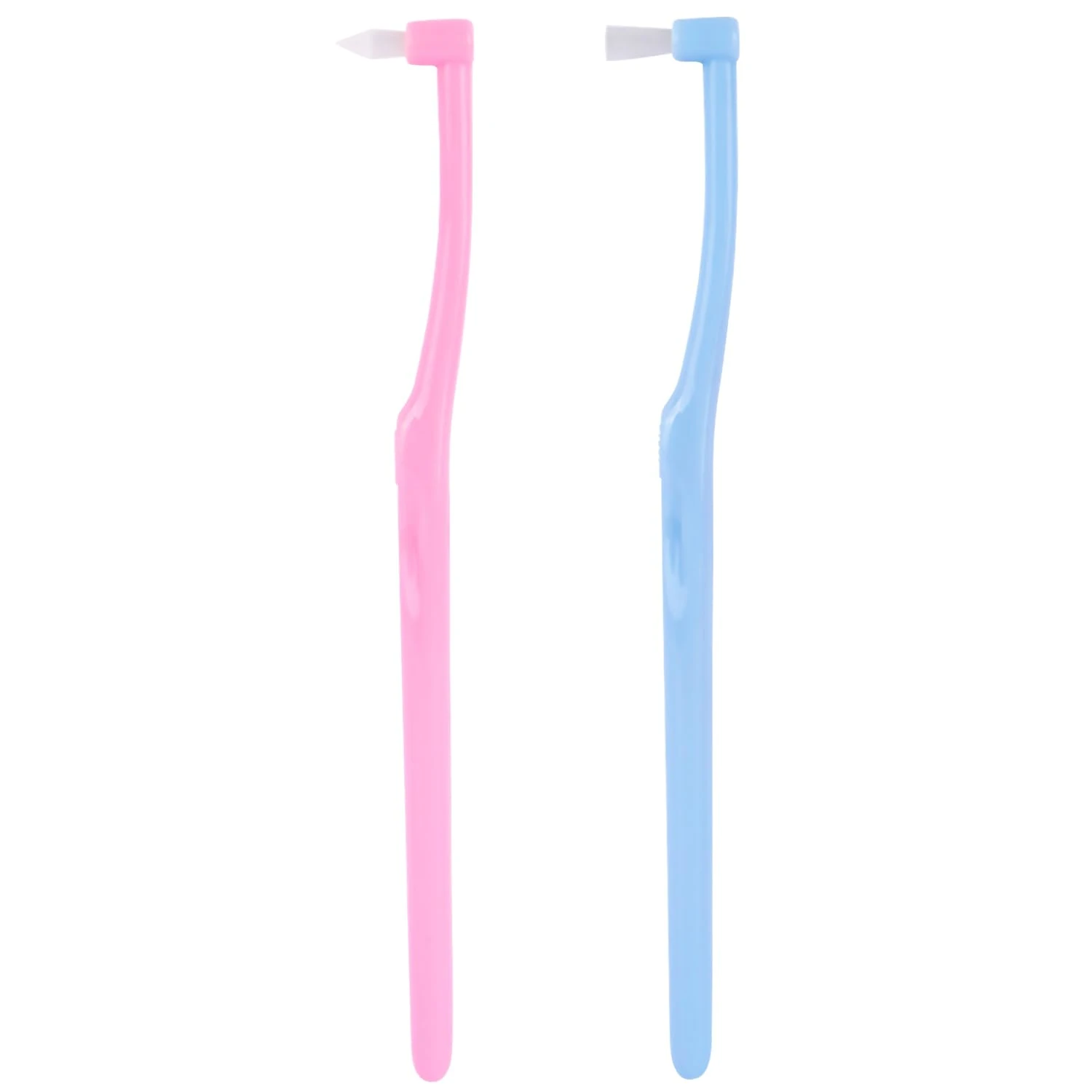 2 Pcs Interspace Toothbrush for Braces Orthodontic Detail Cleaning(Pink,Blue)