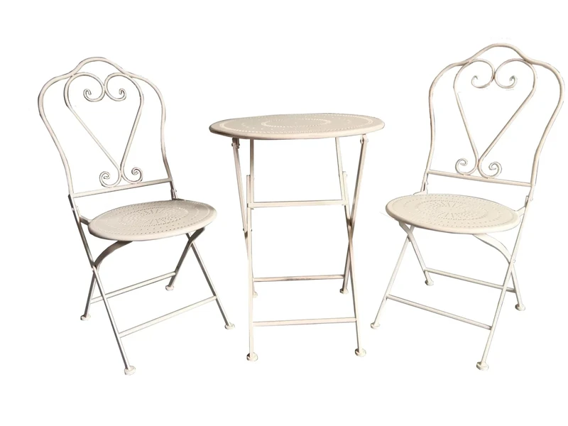 ASPECT French Style Metal Bistro Set,Cholet Bistro Set (Antique White)