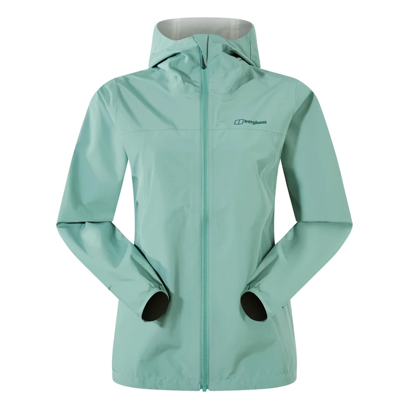 Berghaus Women's Deluge Pro 3.0 Shell Rain Jacket | Breathable Coat | Durable | Waterproof | Adjustable Waterproof Jacket, Light Terrain, 12