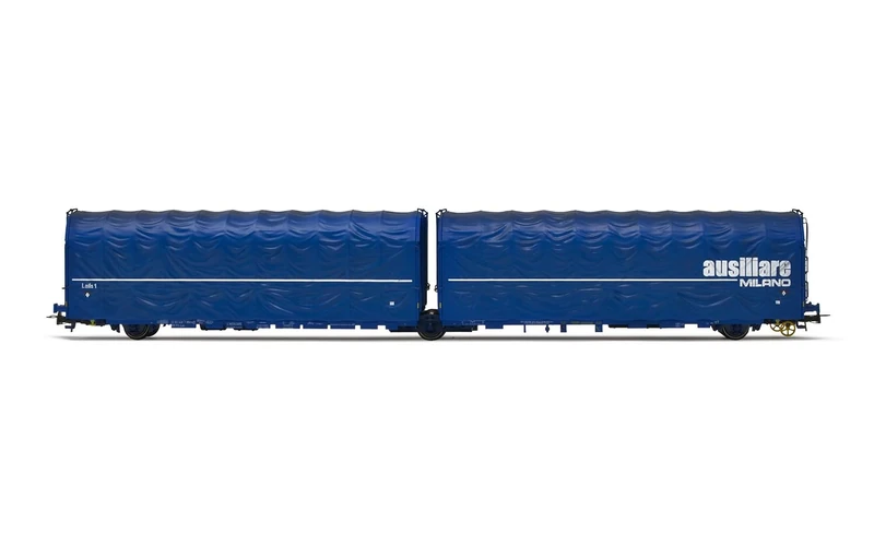 Rivarossi HR6600 FS 3-axle articulated tarpaulin wagon type Lails 23 83 420 7 850-4 AUSILIARE MILANO ep IV-V Rolling Stock - Wagons