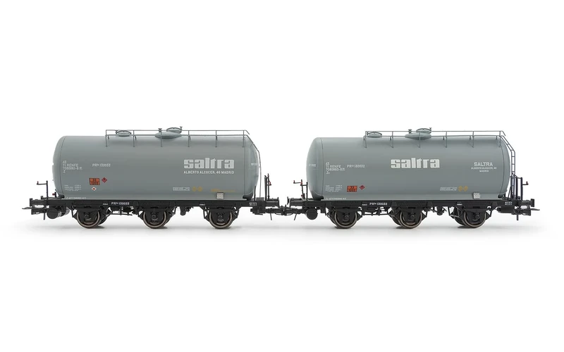 Electrotren HE6051 RENFE, 2-unit set 3-axle tank wagon, Saltra livery, ep. IV Rolling Stock - Wagons