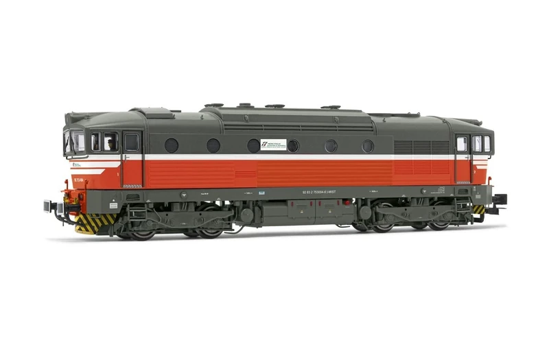 Rivarossi HR2930 Mercitalia S&T diesel locomotive D753 red grey livery with white stripes ep VI Loco - Diesel