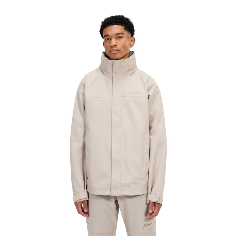Berghaus Men's Rg Alpha 2.0 Waterproof Shell Jacket | Extra Breathable | Lightweight Coat | Durable Waterproof Jacket, Taupe, L